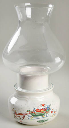 Country Christmas Hurricane Lamp & Globe