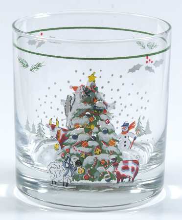 Country Christmas 8 Oz Glassware Old Fashioned