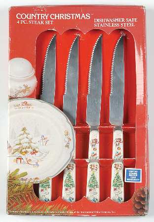 Country Christmas Individual Steak Knive - Set of 4