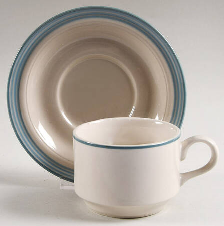 Cote D'Azure Flat Cup & Saucer Set