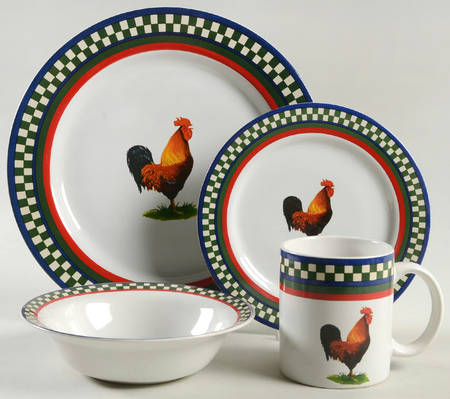 Ella's Rooster 4 Piece Place Setting
