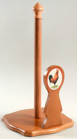 Ella's Rooster Wood Paper Towel Holder