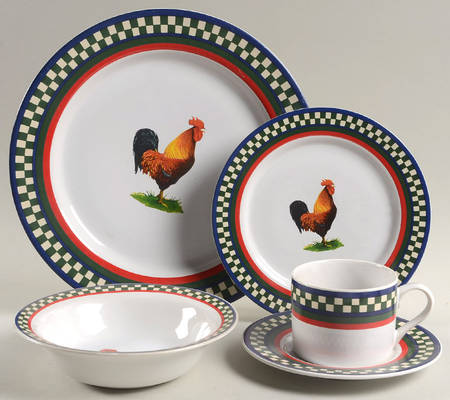 Ella's Rooster 5 Piece Place Setting