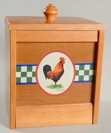 Ella's Rooster Large Wood Canister & Lid