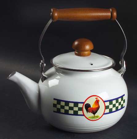 Ella's Rooster Metal Kettle & Lid