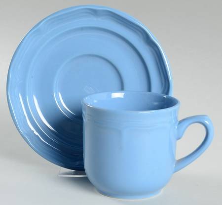 Fifth Ave Blue Flat Cup & Saucer Set