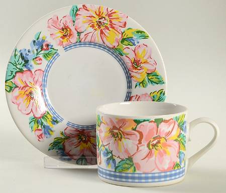 French Garden Flat Cup & Saucer Set