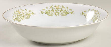 Golden Scroll 9" Round Vegetable Bowl