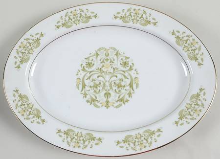 Golden Scroll 14" Oval Serving Platter