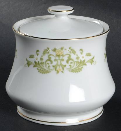 Golden Scroll Sugar Bowl & Lid