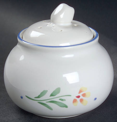 Greta (Coupe, Blue Trim) Potpourri Jar & Lid