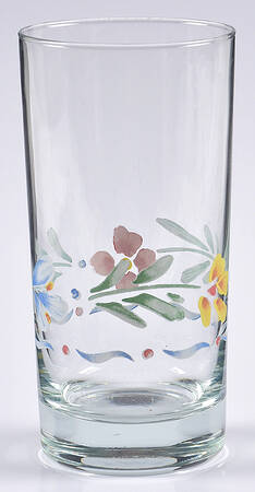 Greta (Coupe, Blue Trim) 10 Oz Glassware Tumbler