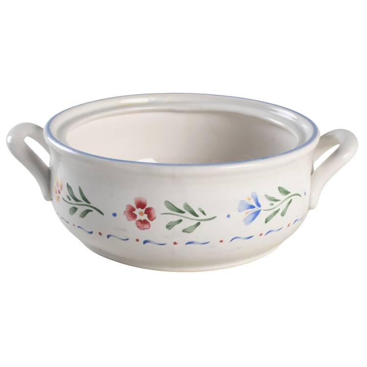 Greta (Coupe, Blue Trim) Round Vegetable No Lid