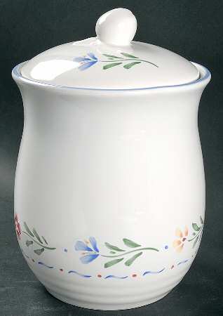 Greta (Coupe, Blue Trim) Extra Large Canister & Lid