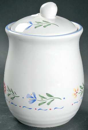 Greta (Coupe, Blue Trim) Medium Canister & Lid