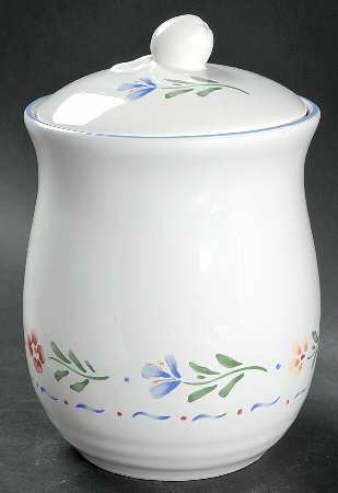 Greta (Coupe, Blue Trim) Large Canister & Lid