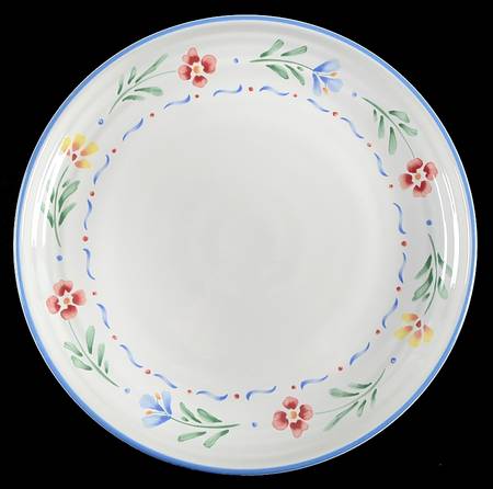 Greta (Coupe, Blue Trim) 12" Chop Plate (Round Platter)