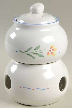 Greta (Coupe, Blue Trim) Potpourri & Lid with Stand