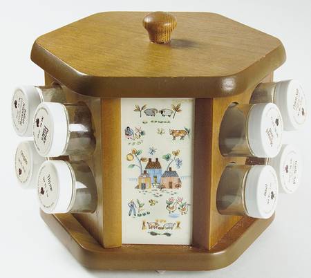 Heartland (13 Pc) Spice Jar/Lazy Susan (Glass & Wood)