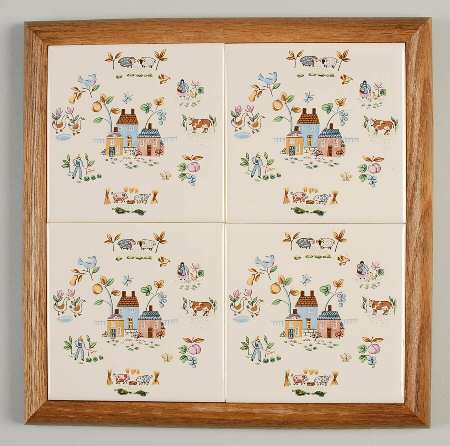 Heartland Square Tea Tile with Wood Frame and Tile Insert