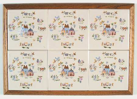 Heartland Rectangular Wood Tray with Tile Insert
