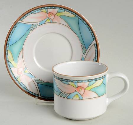 Island Orchid Flat Cup & Saucer Set