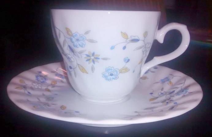 Leonia Sonnet Flat Cup & Saucer Set