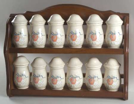 Marmalade Spice Jar Set with Wood Stand