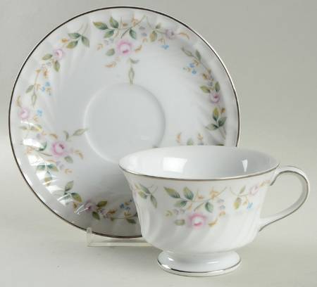 Memories Footed Cup & Saucer Set