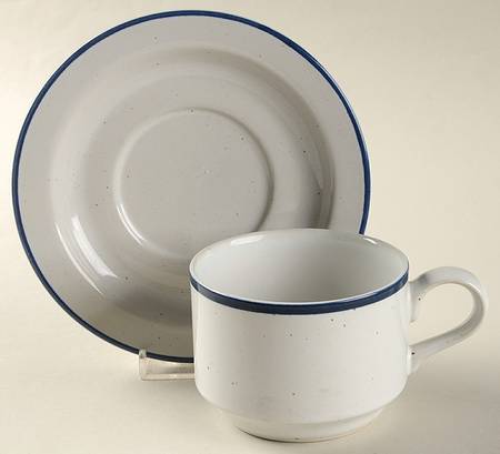 Midnight Flower Flat Cup & Saucer Set