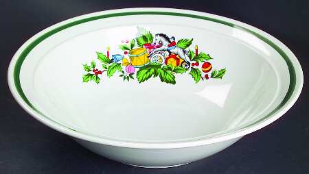 Noel (Band 1-4" From Edge) 9" Round Vegetable Bowl