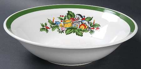 Noel (Band 1-4" From Edge) 9" Round Vegetable Bowl