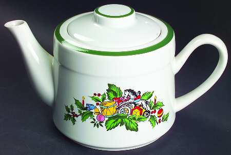 Noel (Band 1-8" From Edge) Teapot & Lid