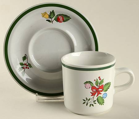 Noel (Band 1-8" From Edge) Flat Cup & Saucer Set