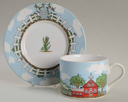 Old Salem Flat Cup & Saucer Set