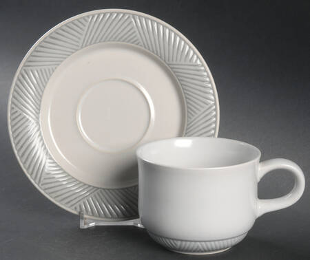 Passages Gray Flat Cup & Saucer Set