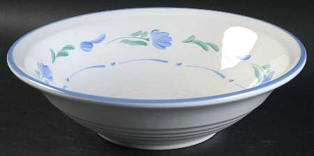 Petals Blue 9" Round Vegetable Bowl