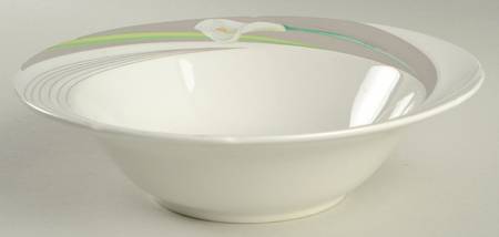 Pirouette Grey 8" Round Vegetable Bowl