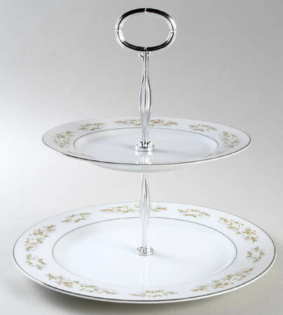 Springtime 6 5/8"-10"  2 Tiered Serving Tray (Dp, Sp) HC