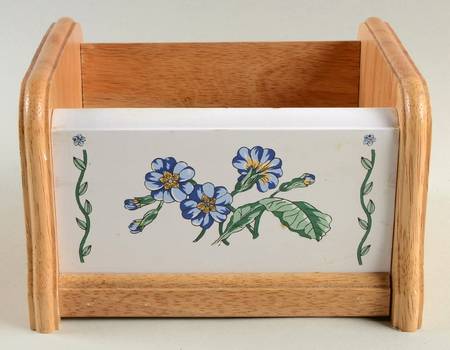 Terrace Blossoms Wood Open Recipe Box