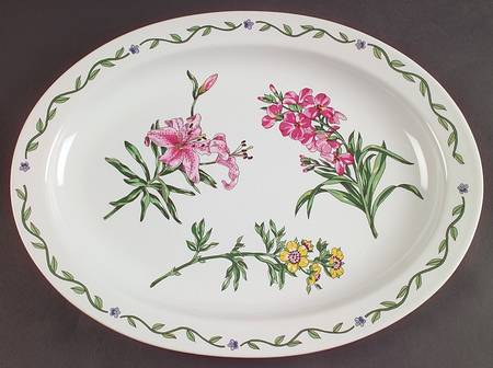 Terrace Blossoms 14" Oval Serving Platter