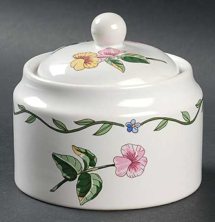 Terrace Blossoms Sugar Bowl & Lid