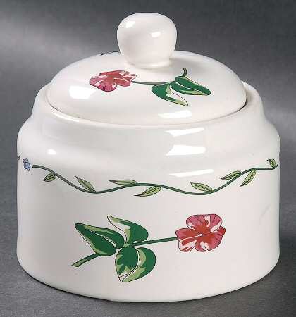 Terrace Blossoms Sugar Bowl & Lid