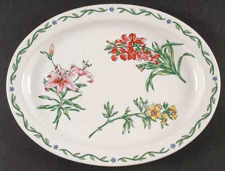 Terrace Blossoms 14" Oval Serving Platter