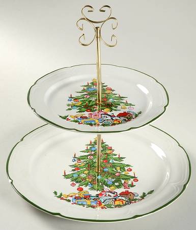 Tradition 2 Tiered Serving Tray (Dinner & Salad Plate)
