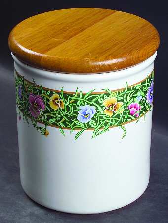 Velvet Faces Large Canister & Wood Lid