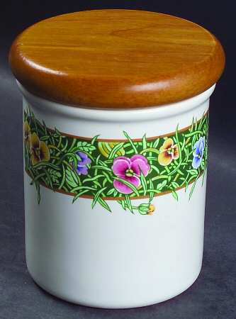 Velvet Faces Small Canister & Wood Lid