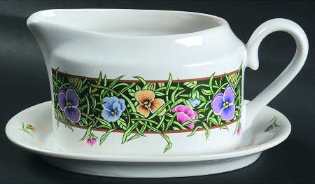 Velvet Faces Gravy Boat & Underplate/Relish