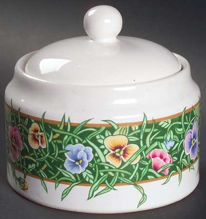 Velvet Faces Sugar Bowl & Lid