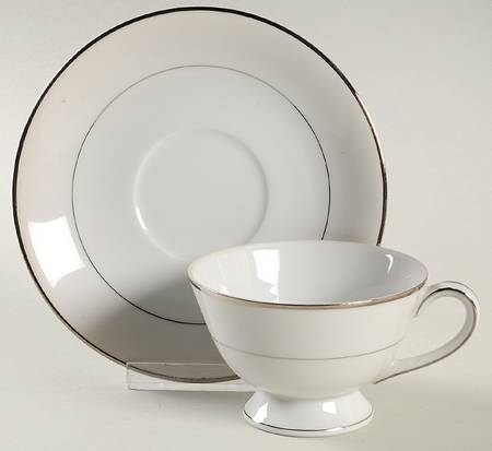 Wedding Ring Footed Cup & Saucer Set
